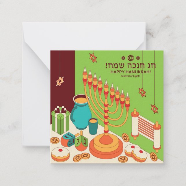 Cartão De Notas Feliz Hanukkah (Frente)