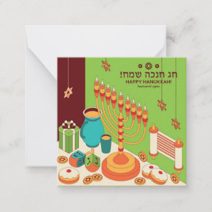 Cartão De Notas Feliz Hanukkah