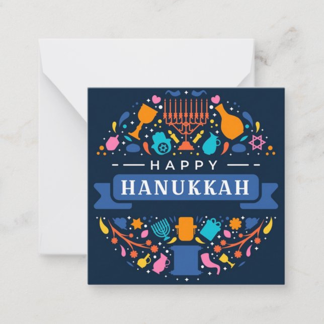 Cartão De Notas Feliz Hanukkah (Frente)