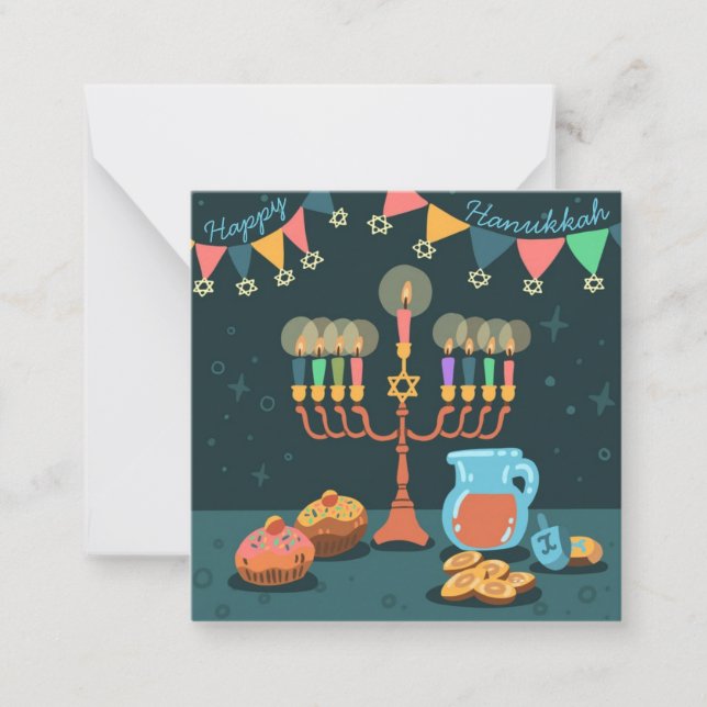 Cartão De Notas Feliz Hanukkah (Frente)
