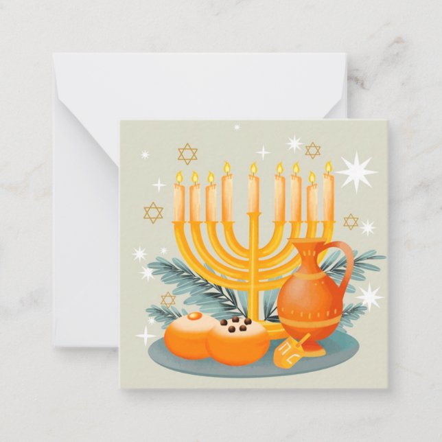 Cartão De Notas Feliz Hanukkah (Frente)