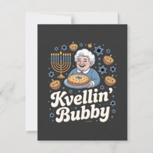 Cartão De Notas Feliz Hanukkah Piada Judaica Feriado Kvellin Bubby