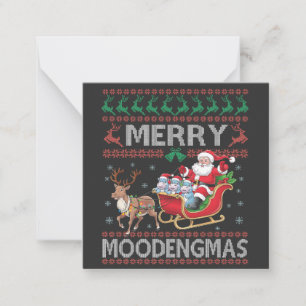 Cartão De Notas Feliz MooDengmas Moo Deng Natal Hipopótamo Papai N