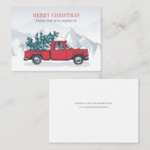 Cartão De Notas Feliz Natal Aquarela Caminhão Vermelho Férias Feli