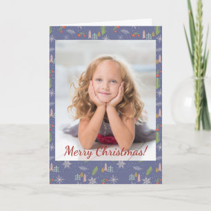 Cartão De Notas Feliz Natal Árvores Neves Flores Foto