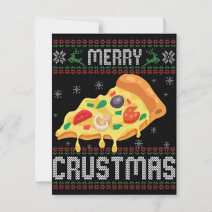 Cartão De Notas Feliz Natal Divertido Camisa de Natal Pizza Suéter