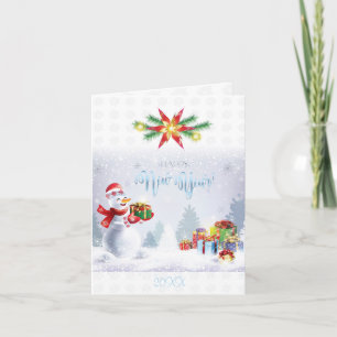 Cartão De Notas Feliz Natal e Feliz ano novo! Snowman 2022
