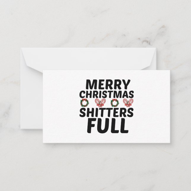 CARTÃO DE NOTAS FELIZ NATAL MERDAS CHEIAS (Frente)
