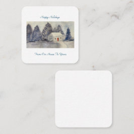 Cartão De Notas Feliz Natal Natal Casa de Algodão Neve