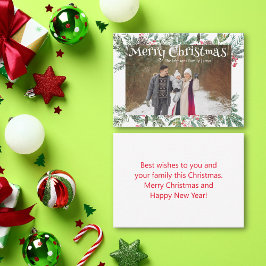 Cartão De Notas Feliz Natal Natal, inverno verde, foto de feriado