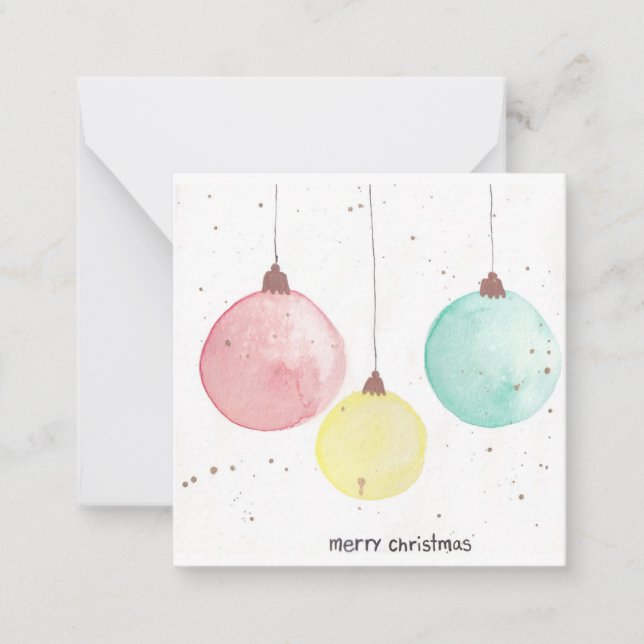 Cartão De Notas Feliz Natal Ornaments (Frente)