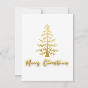 Cartão De Notas Feliz Natal, ouro de luxo branco