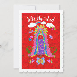 Cartão De Notas Feliz Navidad Lady of Guadalupe Holiday Flat Card