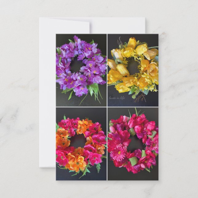 Cartão De Notas Feliz Primavera Wreouts (Frente)