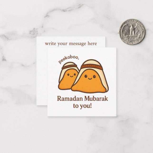 Cartão De Notas Feliz Ramadan Mubarak Para Você (Frente/Verso In Situ)
