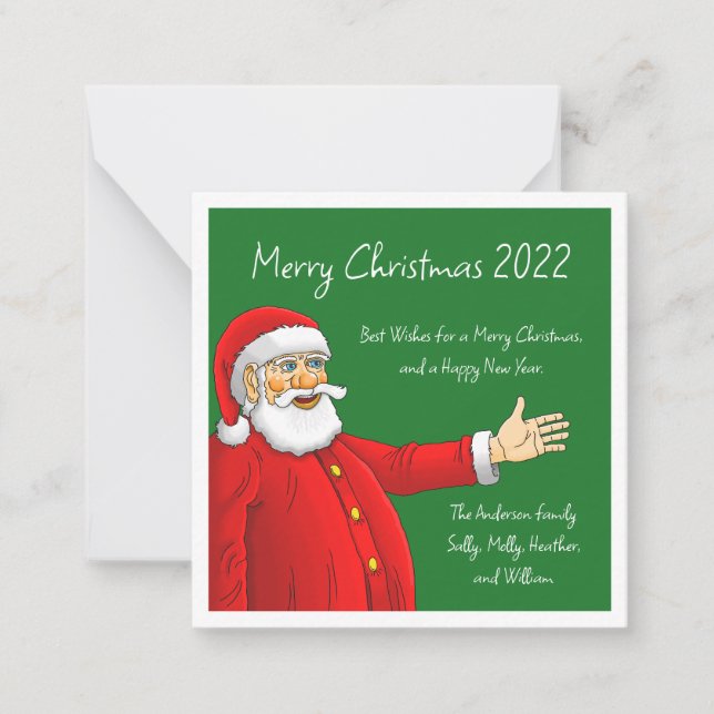 Cartão De Notas Feliz Santa Claus (Frente)