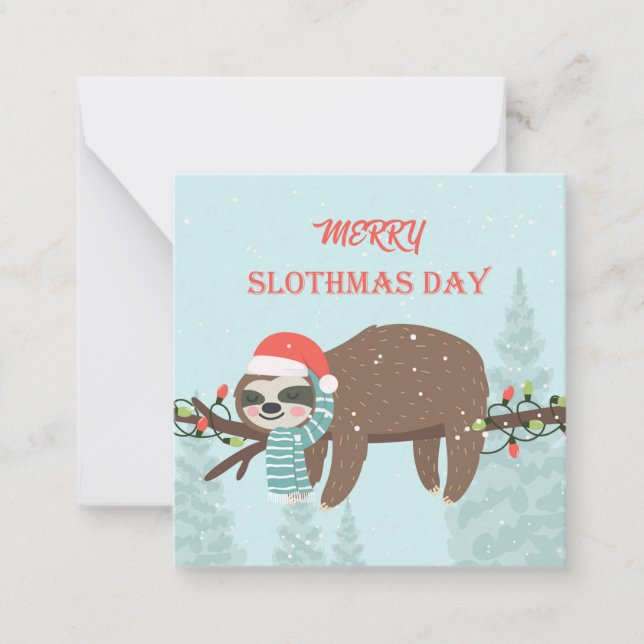 Cartão De Notas Feliz Slothmas (Frente)