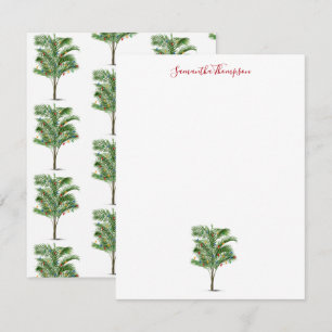 Cartão De Notas Feriado Tropical de Natal em Árvore de Palma