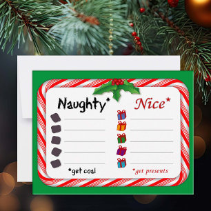 Cartão De Notas Festa com o Naughty ou Nice 4,25" x 5,5"