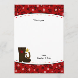 Cartão De Notas Festa de aniversário De Cowboy Obrigado A Notícias