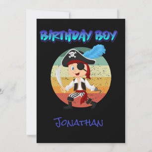Cartão De Notas festa de aniversário de pirata para meninos
