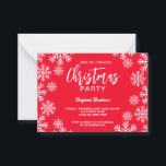 Cartão De Notas Festa de Natal da Neve Vermelha Moderna<br><div class="desc">Torne este elegante Convite de festas de Natal Ideal para Convites de festas Corporativos ou Festas Residenciais.</div>