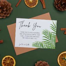 Cartão De Notas Festa de solteira De Noite De Palma De Watercolor 