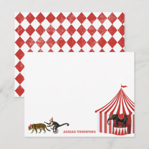 Cartão De Notas Festival do Carnaval do Circo Animais Grande Top K