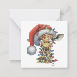 Cartão De Notas Festivo Giraffe Flat