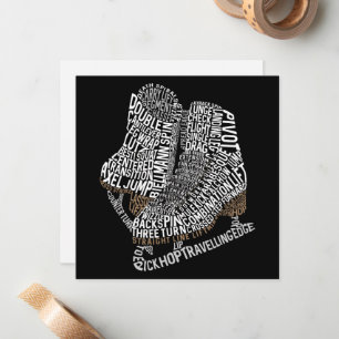 Cartão De Notas Figura Skates Palavra Arte Ice Sking