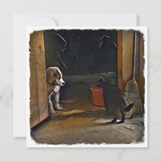 Cartão De Notas filhote e nariz de gato.