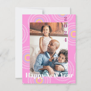 Cartão De Notas Fireworks Japonês Rosa