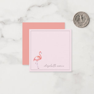 Cartão De Notas Flamingo Cor-de-Água Rosa Personalizado