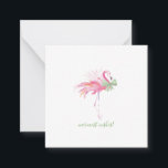 Cartão De Notas Flamingo de Natal, cor-de-rosa tropical<br><div class="desc">Deseje aos amigos e à família um feliz Natal com o meu divertido e único cartão de saudação de temas tropicais quadrados em tamanho miniatura. Este pacote de cartões pinkmas bonitos apresenta meu trabalho de arte flamingo cor-de-água rosa original com um arco verde. As palavras Desejos Mais Quentes são definidas...</div>