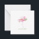 Cartão De Notas Flamingo de Natal, cor-de-rosa tropical<br><div class="desc">Deseje aos amigos e à família um feliz Natal com o meu divertido e único cartão de saudação de temas tropicais quadrados em tamanho miniatura. Este pacote de cartões pinkmas bonitos apresenta meu trabalho de arte flamingo cor-de-água rosa original com um arco verde. As palavras Desejos Mais Quentes são definidas...</div>