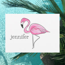 Flamingo Rosa Personalizado / Tropical Elegante 