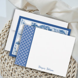 Cartão De Notas Flat de Toile Azul-Clamshell Elegante