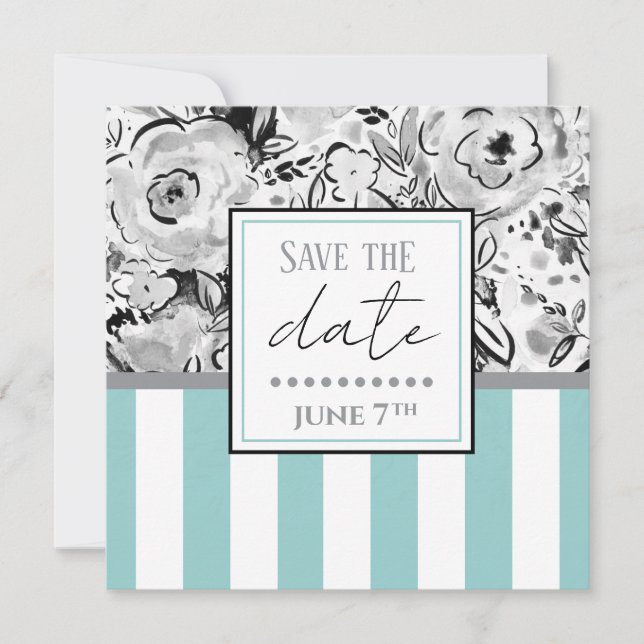 Cartão De Notas Flat Note Card - Save the Date (Frente)