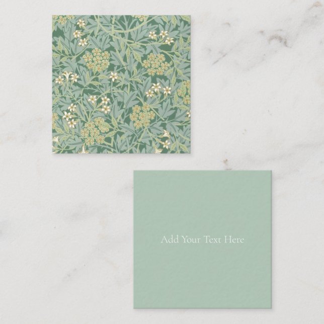 CARTÃO DE NOTAS FLAT NOTECARD : WILLIAM MORRIS ; JASMINE (Frente/Verso)