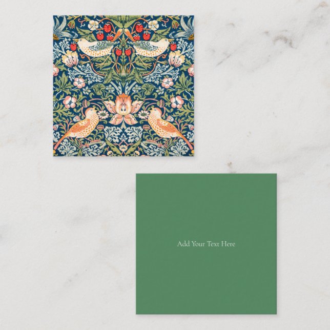 CARTÃO DE NOTAS FLAT NOTECARD : WILLIAM MORRIS STRAWBERRY THIEVES (Frente/Verso)