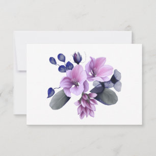 Cartão De Notas Flat Simples de Lavanda Pastel Pastel