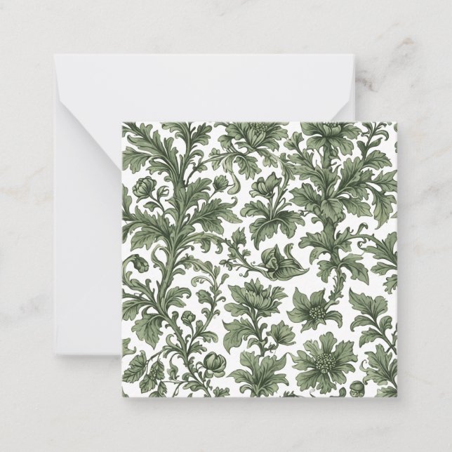 Cartão De Notas fleurs et feuilles vertes (Frente)