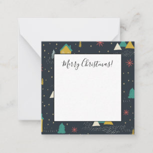 Cartão De Notas Flocos de neve noturnos de inverno caem em pequena