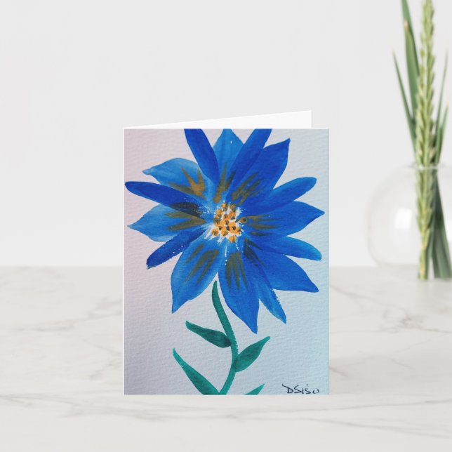 Cartão De Notas Flor Azul (Frente)
