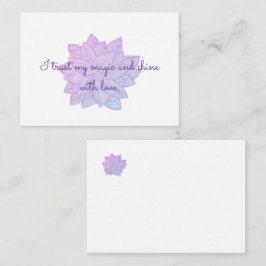Cartão De Notas Flor de Cristal Mágico Rosa Roxo Aquarela