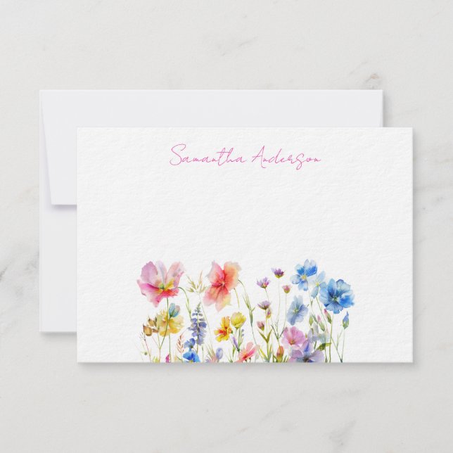 Cartão De Notas Flor de Flores de Flor Personalizada (Frente)