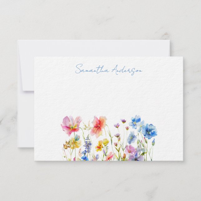 Cartão De Notas Flor de Flores de Flor Personalizada (Frente)