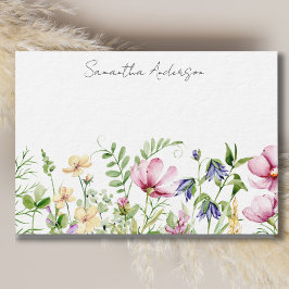 Cartão De Notas Flor Floral Rosa