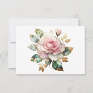 Cartão De Notas Flor Floral Simples de Aquarela Elegante