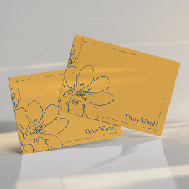 Cartão De Notas Flor Personalizada Amarela Rústica Desenhada à Mão